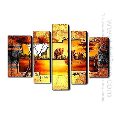 Hand Painted Oil Painting Landscape - Set Dari 5 1211-Ls0229