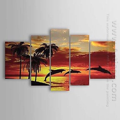 Hand Painted Oil Painting Landscape - Set Dari 5 1211-Ls0230