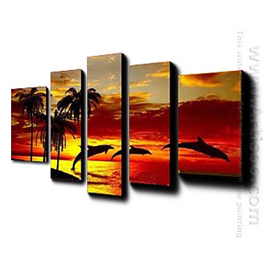 Hand Painted Oil Painting Landscape - Set of 5 1211-LS0230