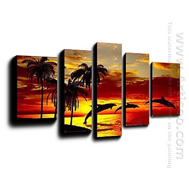 Hand Painted Oil Painting Landscape - Set of 5 1211-LS0230