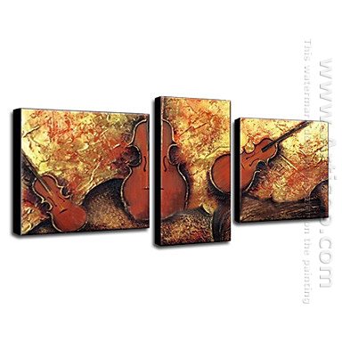 Hand-painted Oil Painting Musical Instrument - Set of 3