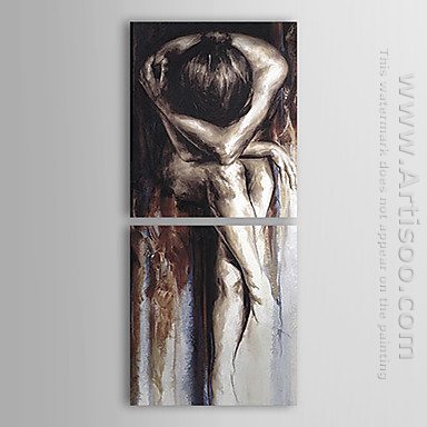 Hand-painted People Oil Painting - Set of 2 