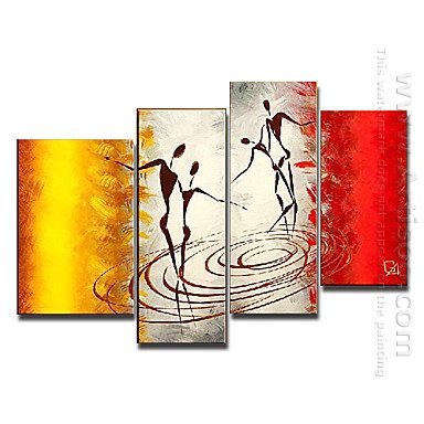 Tangan-Dicat Orang Oil Painting - Set 4